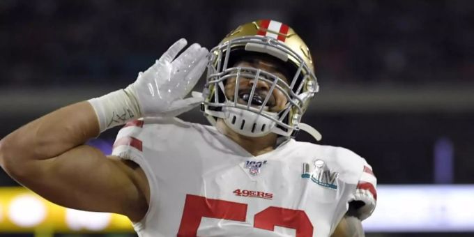 Mark Nzeocha spielt in der NFL für die San Francisco 49ers. Foto: Mark J. Terrill/AP/dpa Mark Nzeocha spielt in der NFL für die San Francisco 49ers. Foto: Mark J. Terrill/AP/dpa