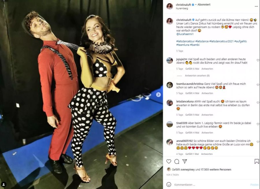 Aktuell sind Luca und Christina auf «Let's Dance»-Tour.