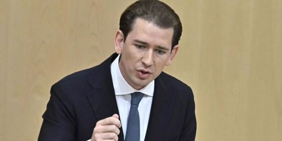 Sebastian Kurz verteidigt im Nationalrat den Haushaltsentwurf der Regierung. Foto: Hans Punz/APA/dpa