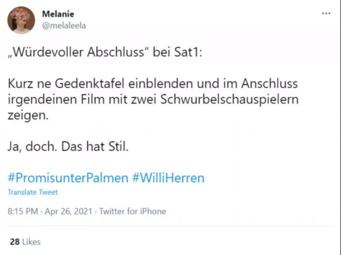 Eine Zuschauerin findet den TV-Abschied nicht würdevoll. twitter