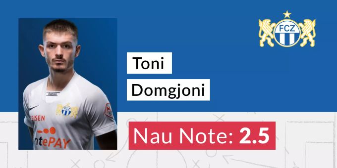 Toni Domgjoni (FCZ) erhält die Nau-Note 2,5. Toni Domgjoni FCZ Note