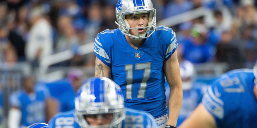 Detroit-Lions-Kicker Dominik Eberle (M) in Aktion.