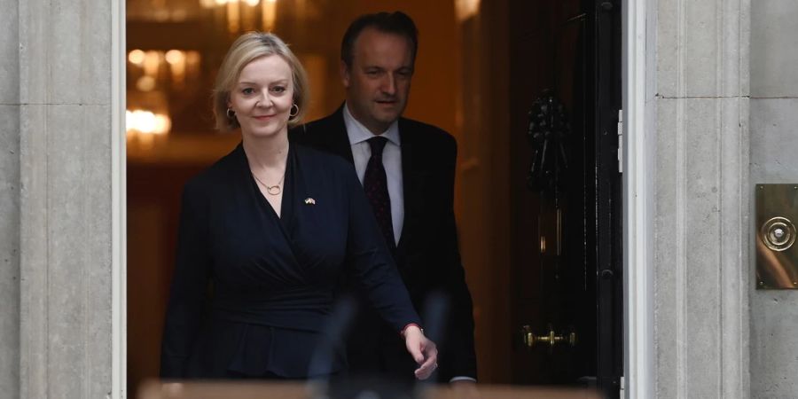 Liz Truss kurz bevor sie ihren Rücktritt als Premierministerin bekannt gab.