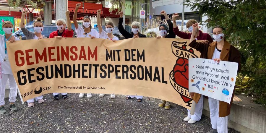 protest gesundheitspersonal Inselspital