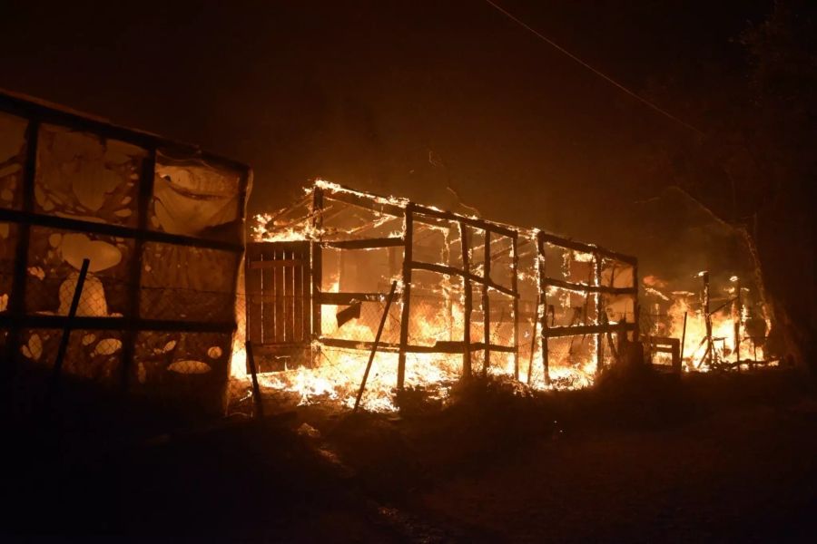 Brand in Flüchtlingslager Moria