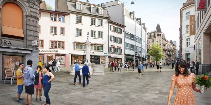 Visualisierung obere Freie Strasse. Visualisierung obere Freie Strasse.