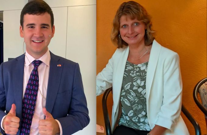 Übriggebliebene Kandidaten für den zweiten Wahlgang in Schmerikon: Jolanda Couchet-Ammon und Mihajlo Mrakic. Kandidaten