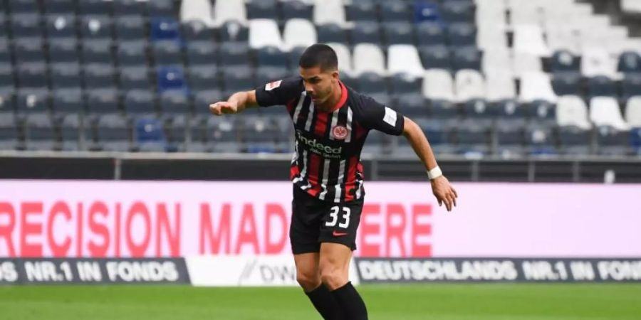 Erhält bei Eintracht Frankfurt einen Vertrag bis 2023: André Silva. Foto: Arne Dedert/dpa