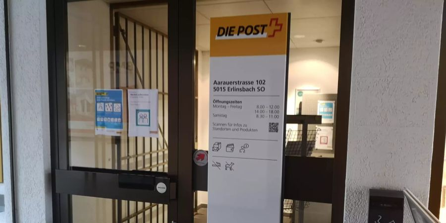 Die Postfiliale in Erlinsbach SO.