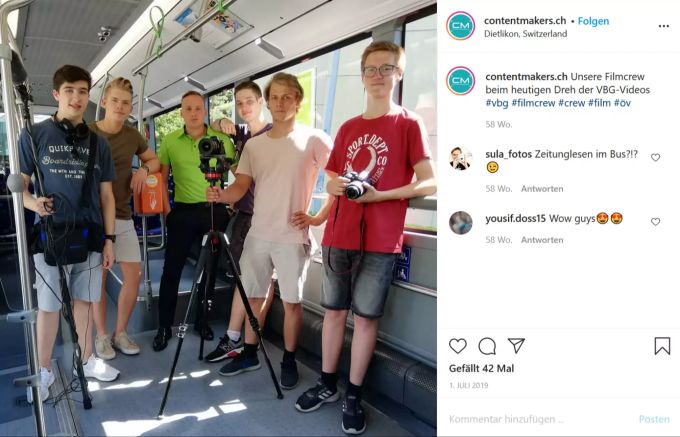 Die Jugendlichen haben Videos für die VBG gedreht. ContentMakers