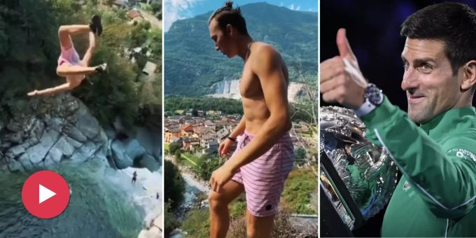 Aus 24 Metern - Bei diesem Ragettli-Sprung gratuliert sogar Djokovic!