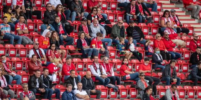 Bei einem Testspiel am 25. Oktober will Union Berlin das Stadion voll haben. Foto: Andreas Gora/dpa Bei einem Testspiel am 25. Oktober will Union Berlin das Stadion voll haben. Foto: Andreas Gora/dpa