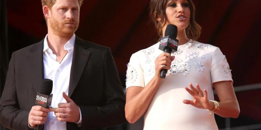 Prinz Harry und Herzogin Meghan beim Global Citizen Live-Konzert 2021 im Central Park. Foto: Sonia Moskowitz Gordon/ZUMA Press Wire/dpa