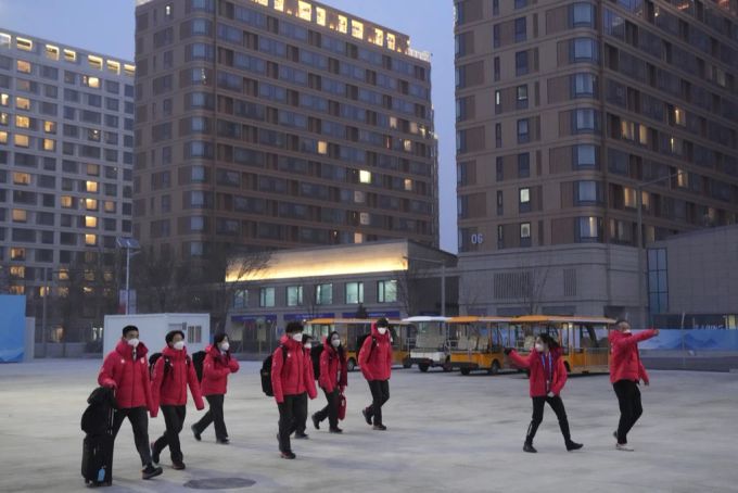 Olympia 2022: Japanische Athleten treffen im Athleten-Dorf in Peking ein. Olympia 2022