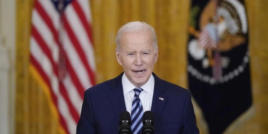 Joe Biden, Präsident der USA, bei einer Rede zum russischen Krieg in der Ukraine. Foto: Alex Brandon/AP/dpa