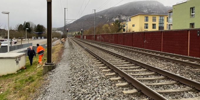 Das betroffene Bahngleis in Oensingen SO. Oensingen SO