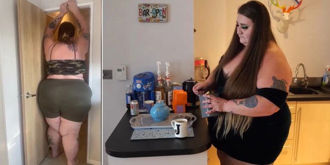 Diese Frau verdient ihr Geld mit Videos und Fotos von sich im Netz. Übergewicht Frau Fotos Videos