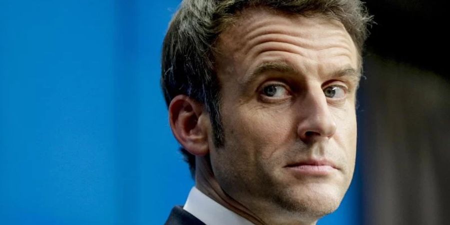 Emmanuel Macron, Präsident von Frankreich, stellt sich für eine zweite Amtszeit zur Wahl. Foto: Olivier Hoslet/Pool EPA via AP/dpa