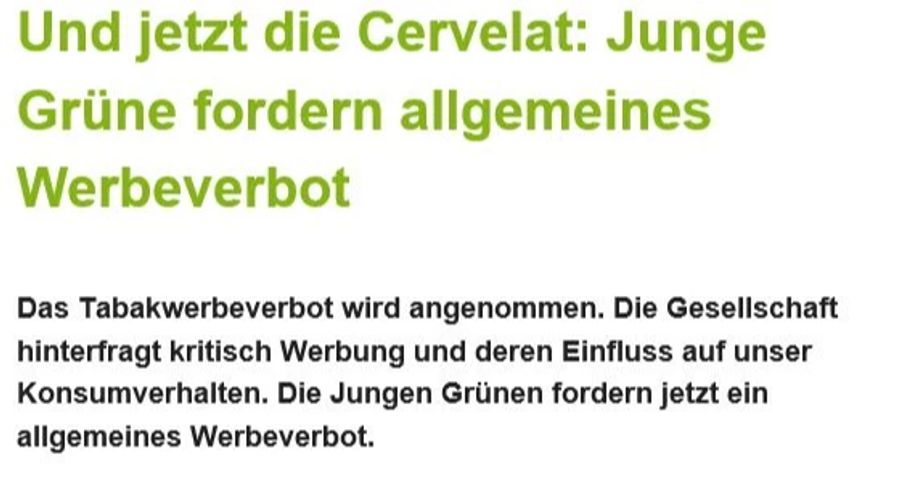 Junge Grüne Werbeverbot