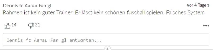 Dennis ist kein Fan von Rahmen, dafür vom FC Aarau.
