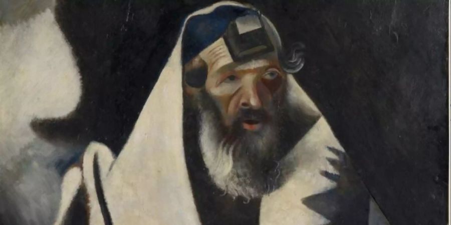 Eine von zwei ausgestellten Versionen des «Juden in Schwarz-Weiss» von Marc Chagall (Ausschnitt). Das Werk ist ein Highlight der Sammlung im Obersteg.