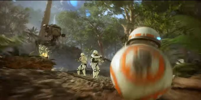 Bald in Star Wars Battlefront II spielbar: Der beliebte Kugelroboter BB-8, hier in einem Trailer des Spiels. Star Wars Battlefront II