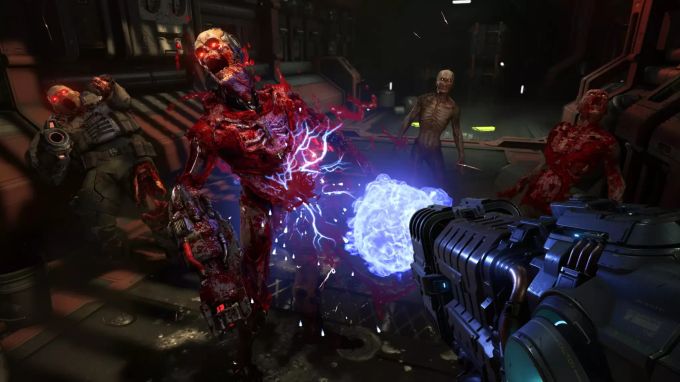 Neuerung zum Doom-Vorgänger: Bei Treffern verlieren die Dämonen Haut und Körperteile. Doom Eternal
