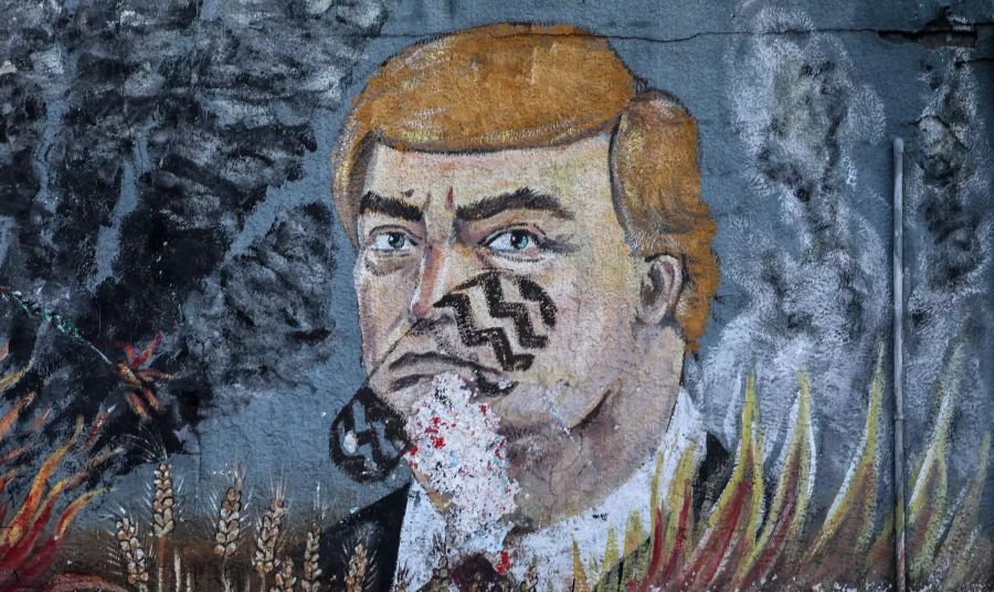 Anti-Trump graffiti in Gaza