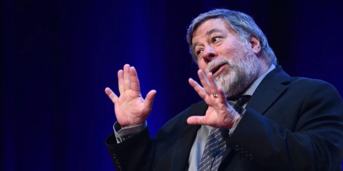 Steve Wozniak bei einer Rede. Der Apple-Mitgründer erlitt kürzlich einen Schlaganfall. apple mitgründer schlaganfall