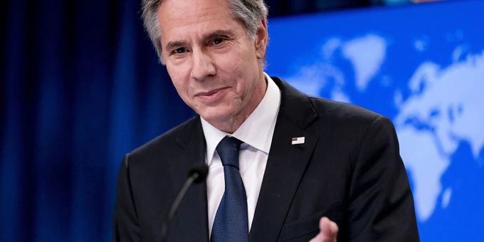 ARCHIV - Antony Blinken, Aussenminister der USA, spricht auf einer Pressekonferenz im Aussenministerium in Washington. Foto: Andrew Harnik/AP/dpa ARCHIV - Antony Blinken, Aussenminister der USA, spricht auf einer Pressekonferenz im Aussenministerium in Washington. Foto: Andrew Harnik/AP/dpa