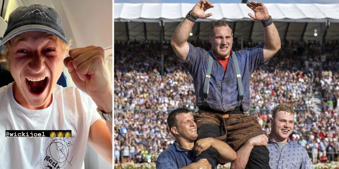 ESAF in Pratteln - Ski-Star Odermatt jubelt mit Schwingerkönig Wicki