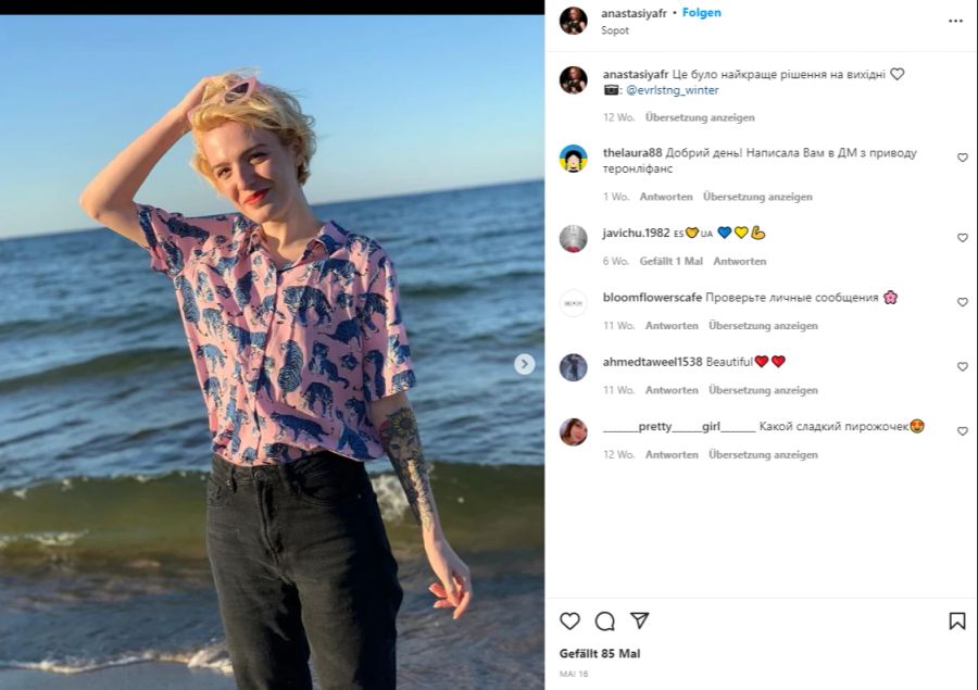 Anastasia ist die CEO von Teronlyfans. Die Plattform stellt gegen Spenden für die Ukraine freizügige Fotos zur Verfügung.