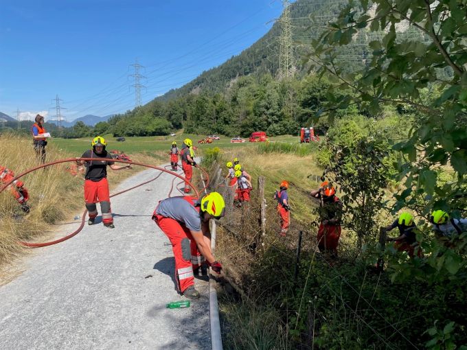 Flurbrand an der Via Sogn Gieri. Flurbrand