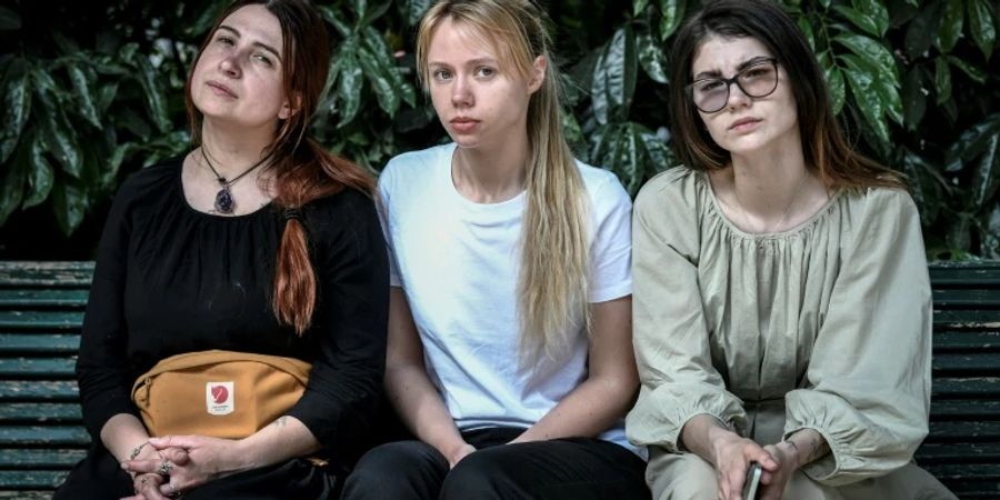 Olha Andrianowa (l.), Katerina Prokopenko (M.) und Hanna Naumenko (r.)