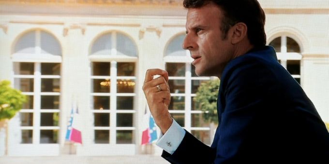 Macron beim Interview am 14. Juli Macron beim Interview am 14. Juli
