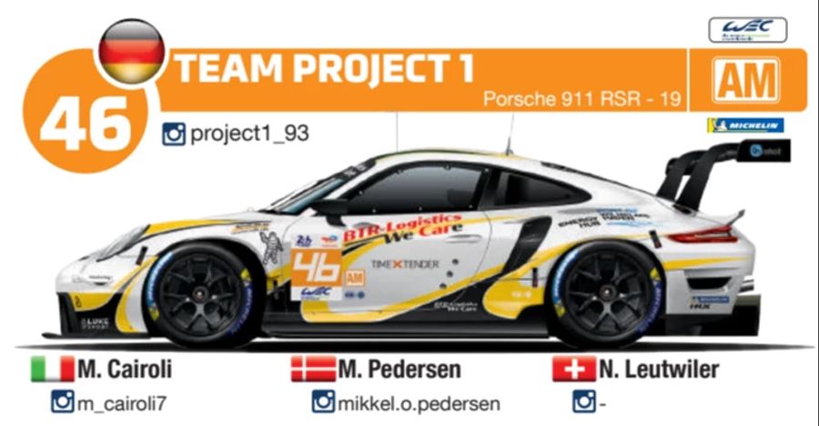 Nicolas Leutwiler startet im Project-1-Porsche mit der Startnummer 46.