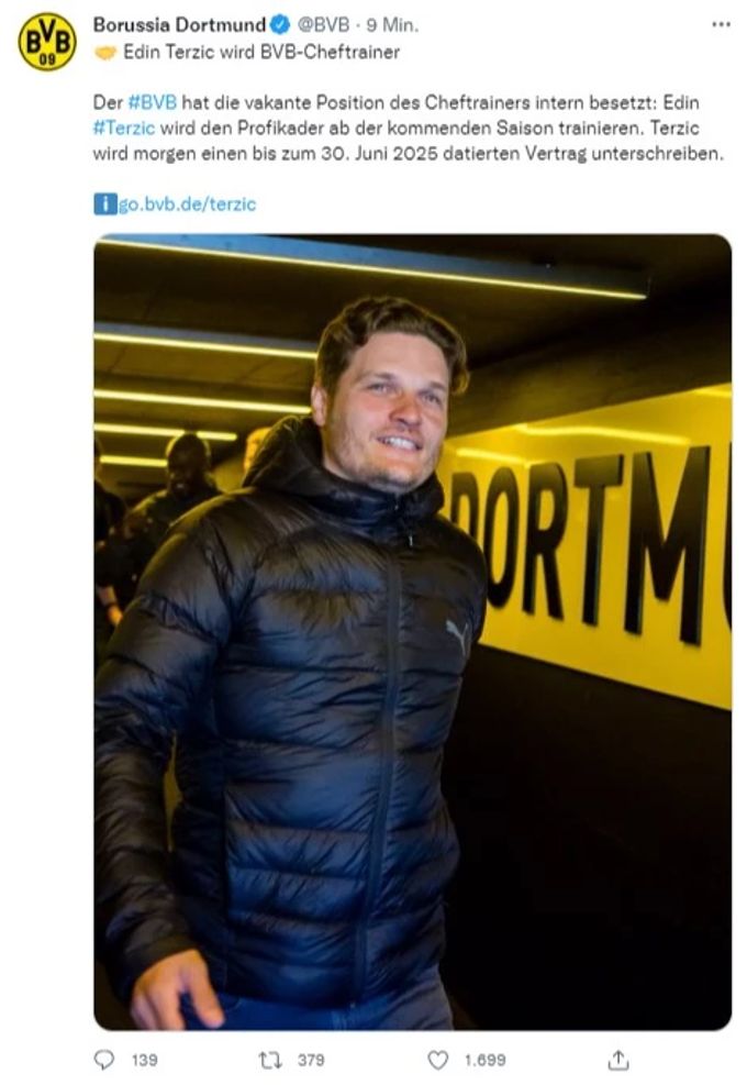 Borussia Dortmund macht Edin Terzic zum Cheftrainer. Borussia Dortmund