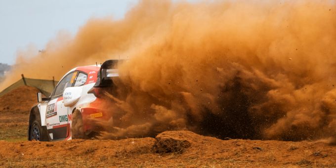 Kalle Rovanperä (Toyota) bei der Rallye Safari in Kenia. Rallye Safari WRC Kenia