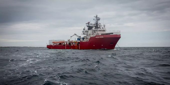 Das Schiff von SOS Mediterranée. SOS Mediterranée