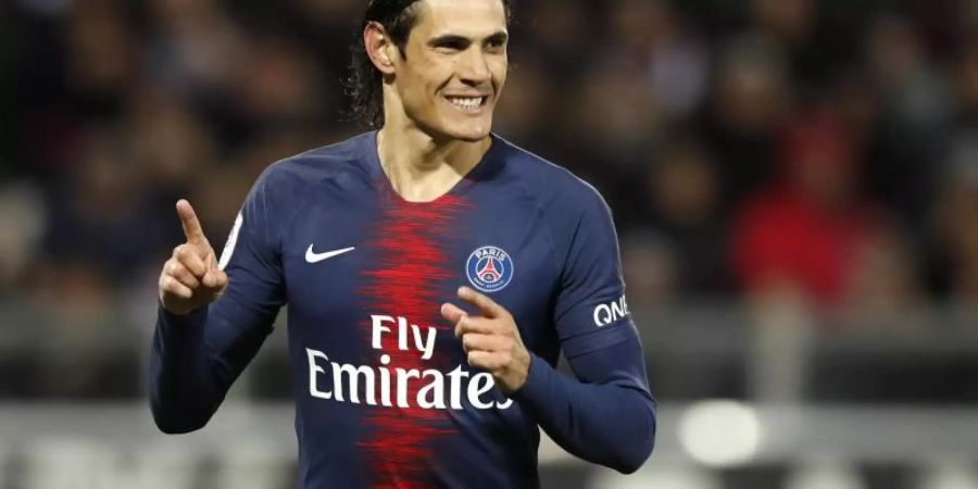 Zieht das PSG-Trikot offenbar aus: Edinson Cavani. Foto: Christophe Ena/AP