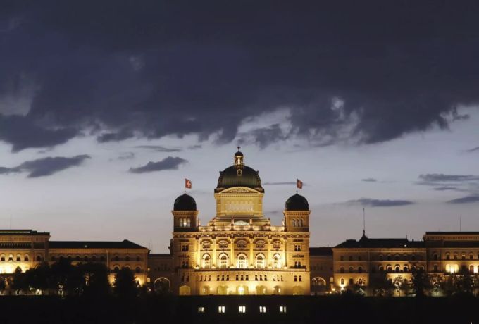 Das Schweizer Bundeshaus in Bern. Bundeshaus