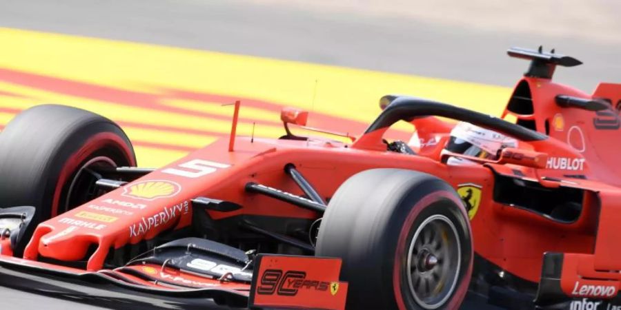 Fuhr im letzten Hockenheim-Training auf Platz drei: Ferrari-Pilot Sebastian Vettel. Foto: Uli Deck