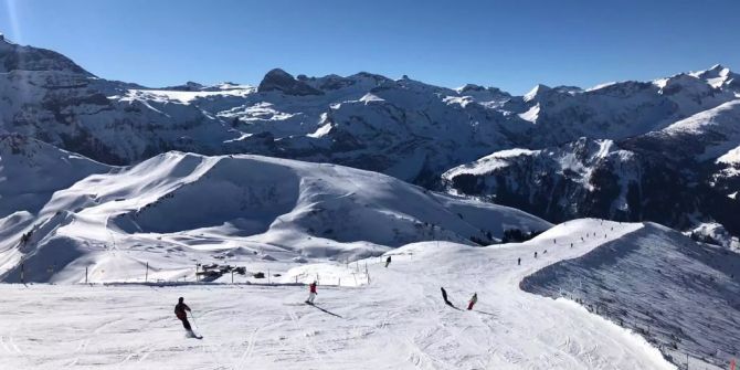 Skipiste in Adelboden BE.