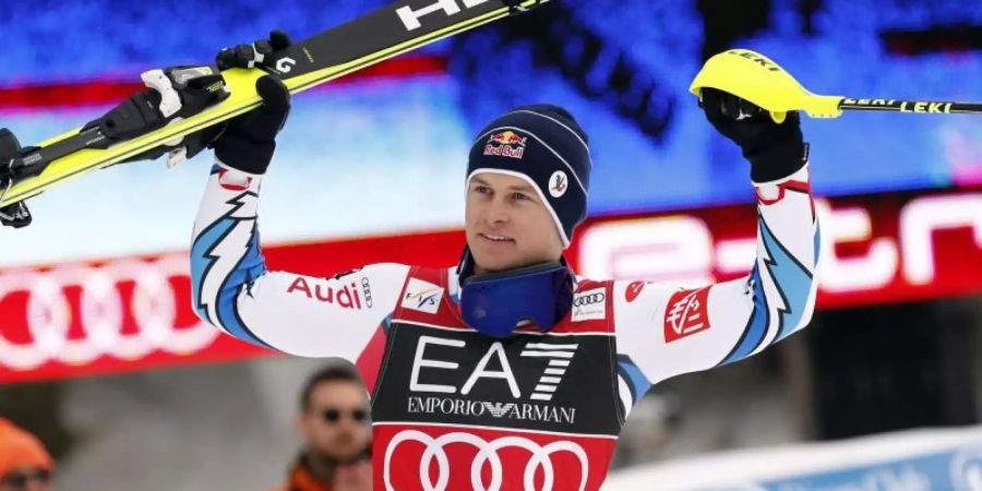 Alexis Pinturault holte auch die Kristallkugel in der Kombination. Foto: Gabriele Facciotti/AP