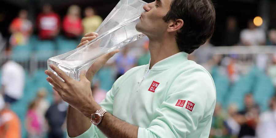 Eine weitere Trophäe für den «Maestro»: Roger Federer gewann in Miami sein 101. Turnier auf der ATP-Tour