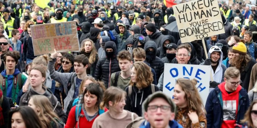 Demonstration für mehr Klimaschutz in Brüssel