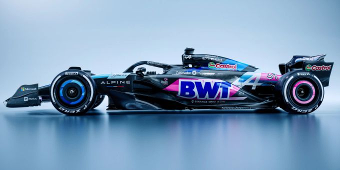 Der neue Alpine A524 für die Saison 2024 in der Formel 1. Alpine Formel 1 A524