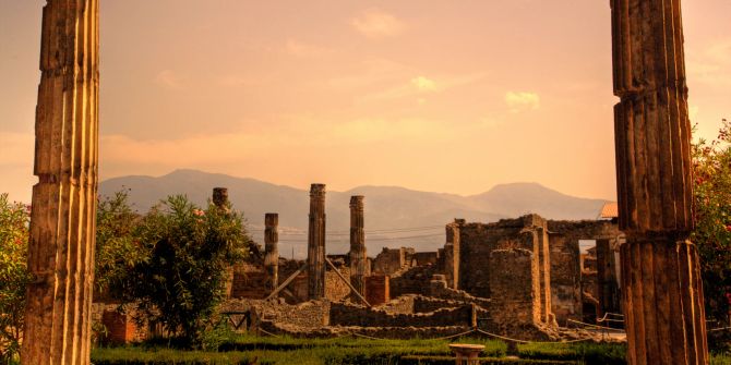 pompeji, italien, abendsonne, ruinen
