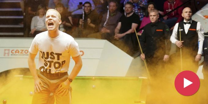 Pulver-Aktion - Snooker-Star will härtere Strafen für Klima-Aktivisten