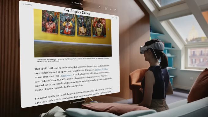 Die Vision Pro ist das erste Apple-Produkt wo «nicht drauf, sondern durchgeschaut» wird, so Tim Cook. Apple Vision Pro